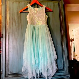 Cat and Jack sequin teal dress